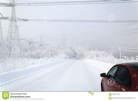 Electrical Transmission Line Stock Image Image Of Construction Frost