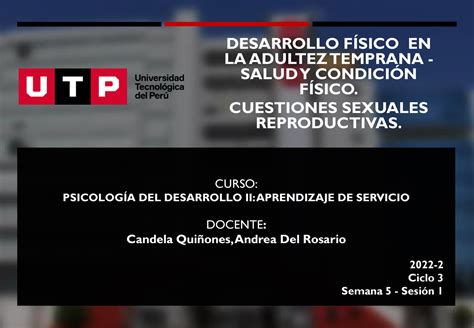 S05s1 Desarrollo Físico En La Adultez Temprana Desarrollo FÍsico En La