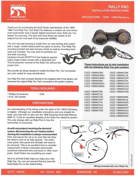 65 Mustang Rally Pac Wiring Diagram Wiring Diagram And Schematic