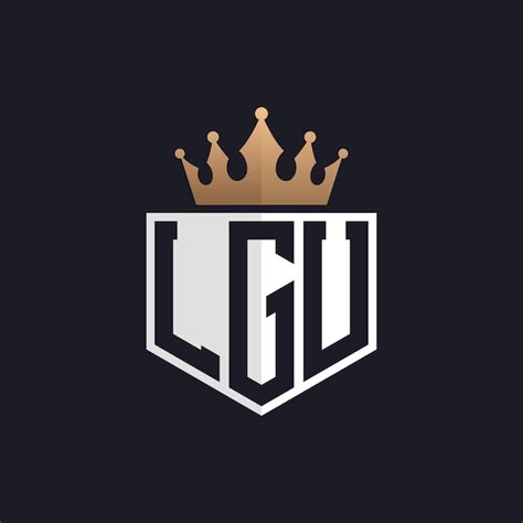 Premium Vector Luxury Lgu Logo With Crown Elegant Initials Lgu Letter