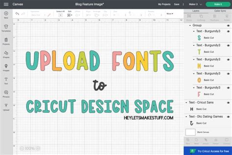 How To Upload Fonts To Cricut Design Space To Use On Crafts And Projects