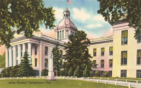 Postcard State Capitol Tallahassee Florida Old Postcards Boston Public Library Florida