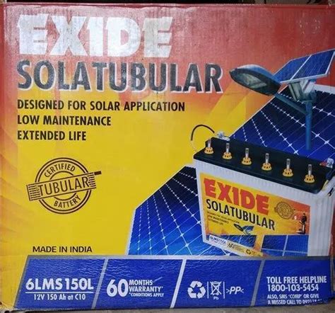 150Ah Exide Solar C10 Tubular Battery At 14499 Exide Solar Tubular