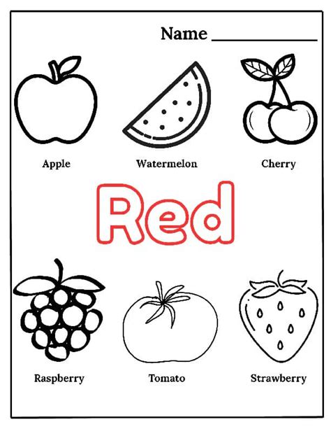 learning color red worksheet preschool   step preschool learning