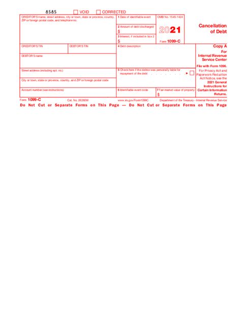 2021 Form Irs 1099 C Fill Online Printable Fillable Blank Pdffiller