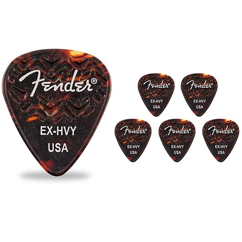 Fender Shape Wavelength Picks Pack Tortoise Shell Extra Heavy