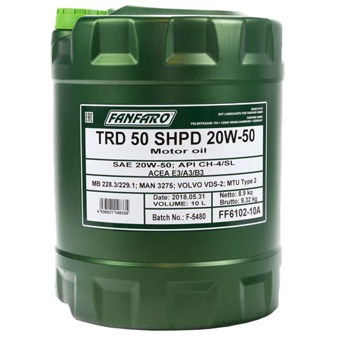 FANFARO Engineoil 20W50 TRD 50 API CH-4/SL 10 liters buy online b, 32,95