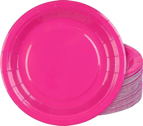 Amazon Breroa Pieces Inch Hot Pink Paper Plates Disposable