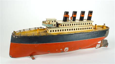 S Carette German Tin Ship Ocean Liner Vintage Toys Wind Up Toys