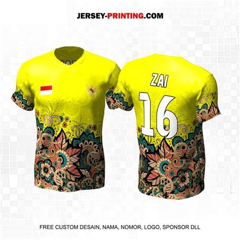 Jersey Futsal Kuning Motif Batik Jersey Printing Bikin Jersey