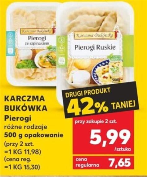 Promocja Karczma Bukówka Pierogi różne rodzaje 500g opak Kaufland