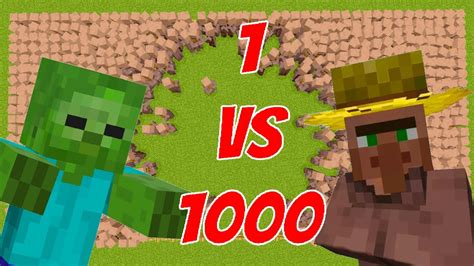 1 Zombie VS 1000 Villagers YouTube