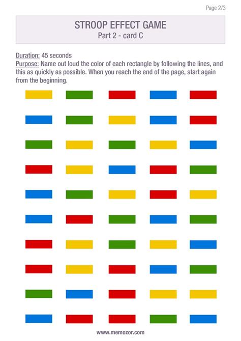 Printable Stroop Test