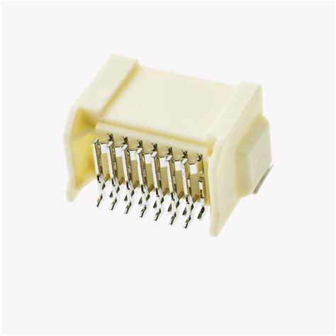 Double Lock Two Row Pin Male Connector Horizontal Natural Smt