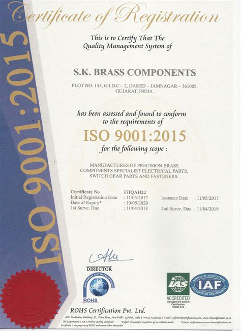 Iso 9001 2015 Certificate