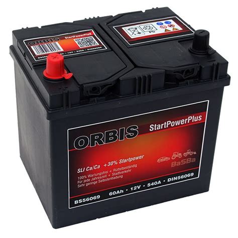 Orbis BS56069 Autobatterie 12V 60Ah 540A Pluspol Links