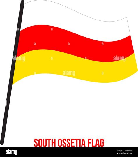 South Ossetia Flag Waving Vector Illustration On White Background