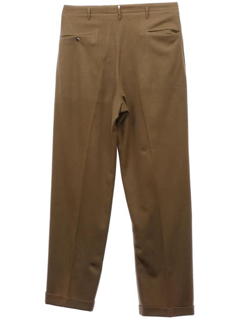 S Vintage Pants S No Label Mens Mocha Brown Solid Colored