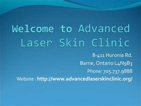 Advanced Laser Skin Clinic Barrie Ppt