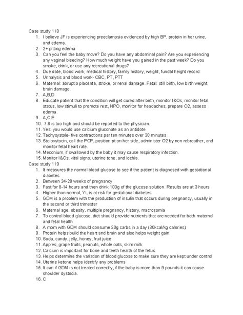 Case studies - case study answers - womens disorders - Case study 118 1. I believe JF is - Studocu