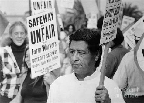 Cesar Chavez Leading Strike by Bettmann