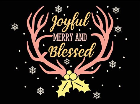 Joyful Merry and Blessed 05 Merry Christmas and Happy Holidays Typography set 13827356 Vector ...