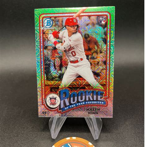 Masyn Winn ROY Favorites Mojo Refractor 2024 Bowman Mega Baseball Card