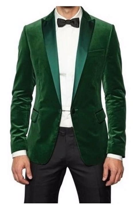 Aliexpress Buy Mens Green Velvet Smoking Jacket Luxury Wedding