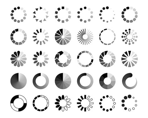 Premium Vector Loading Icons Load Progress Circle Loader Ui Indicator