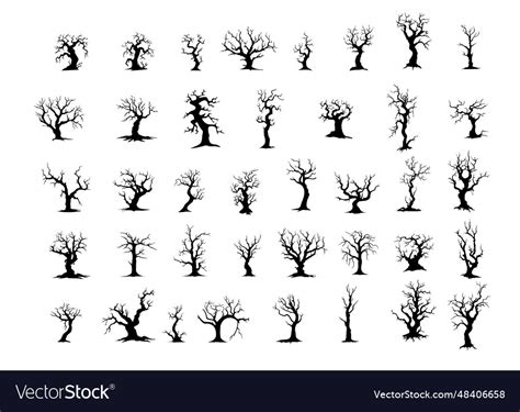 Dead tree silhouette on white Royalty Free Vector Image