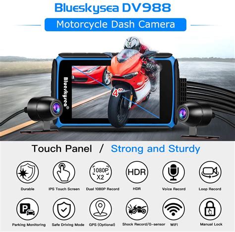 Dv Touchscreen Motorcycle Dashcam