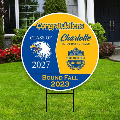 Personalized College Bound Future Yard Sign College Logo Sign Custom