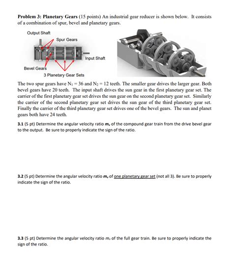 Solved Problem Planetary Gears Points An Industrial Chegg