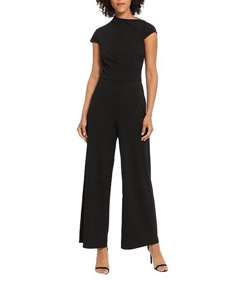 Maggy London Stretch Boat Neck Cap Sleeve Jumpsuit Dillards