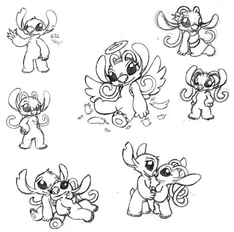 More Stitch And Angel Sketches by MiriamTheBat on DeviantArt