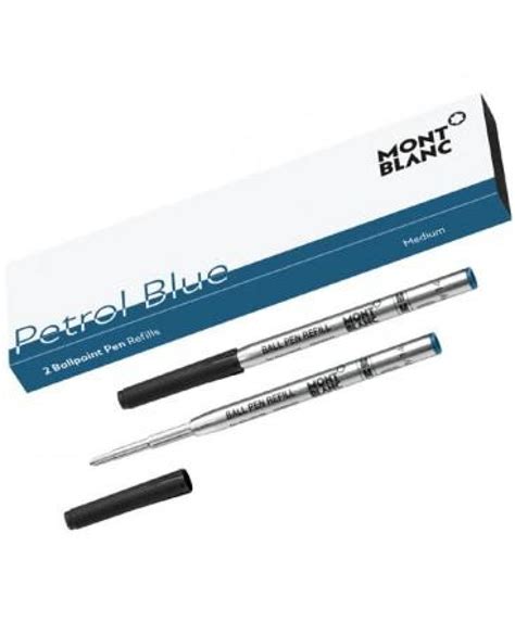 Montblanc Refills 2 Pack Medium Point Ballpoint in Petrol Blue ...