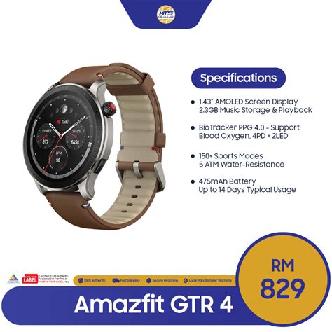 Amazfit GTR 4 Smartwatch Price In Malaysia & Specs - KTS