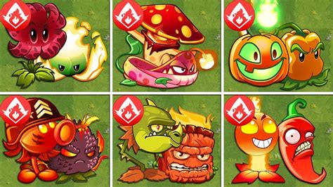 Plants Vs Zombies FIRE TEAM Plants PvZ 2 Team Plant Max Lever Vs Team