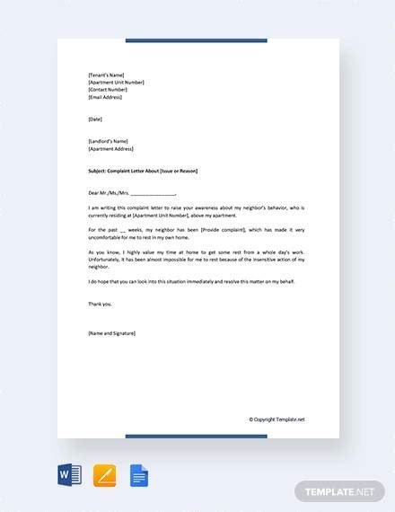 Sample Police Complaint Letter