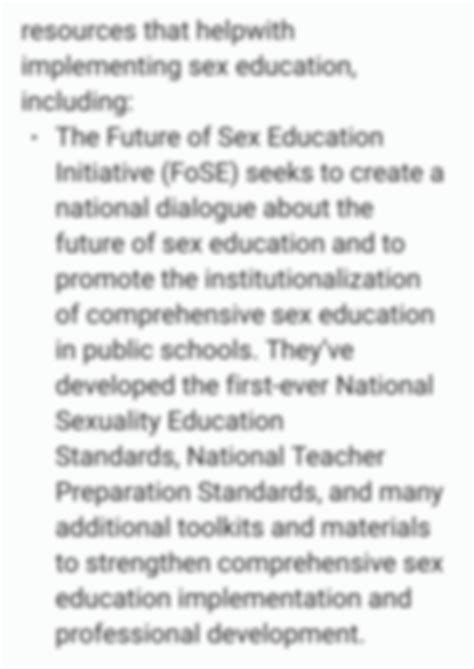 Solution Facts About Sex Education Studypool