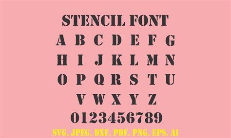 Stencil Font Svg Stencil Alphabet Svgalphabet Stencil Etsy Hong Kong