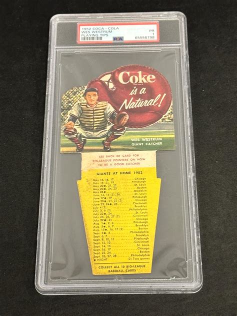 Lot Psa Pr Coca Cola Playing Tips Wes Westrum