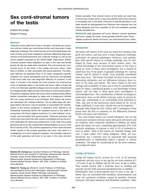 Cornejo 2019 Sex Cord Stromal Tumors Of The Test Pdf Neoplasms