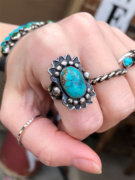 Fred Harvey Sterling Turquoise Gem