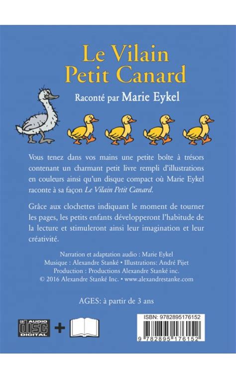 LE VILAIN PETIT CANARD LIVRE ET CD AUDIO CONTE POUR ENFANT