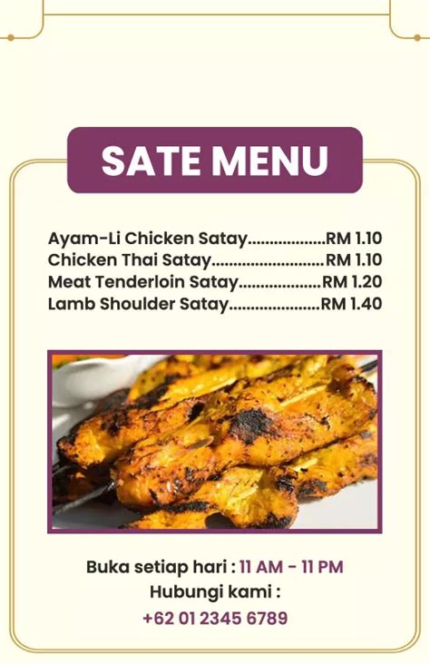 sate menu templates customize