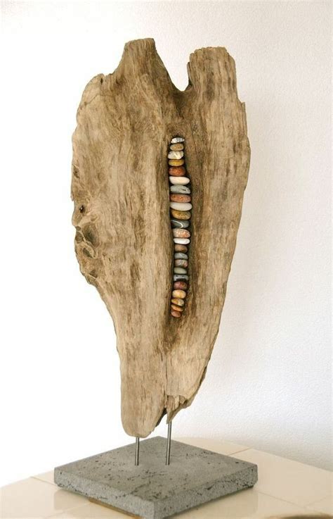 Каменная мозаика в дереве | Driftwood art, Driftwood sculpture, Wood ...