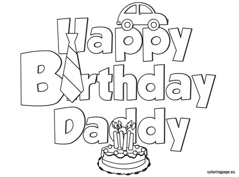 Happy Birthday Dad Coloring Pages