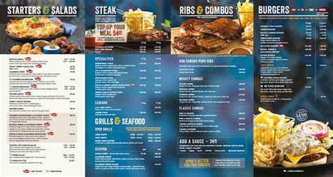 Menu At Mescalero Spur Steak Ranch Restaurant Pretoria Shop 97 Mams Mall Mahube Valley