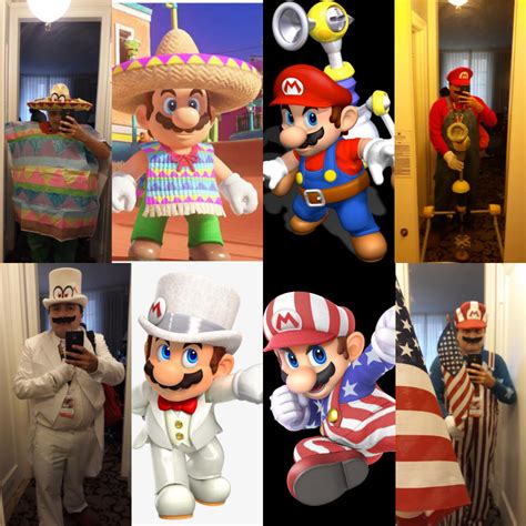 [Self] 4 mario cosplays I did at anime expo 2019 mario odyssey sombrero (desert kingdom) mario ...